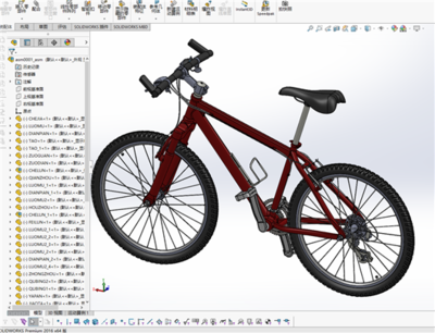 山地自行车3D模型下载_三维模型_SolidWorks、IGES模型 - 制造云 | 产品模型