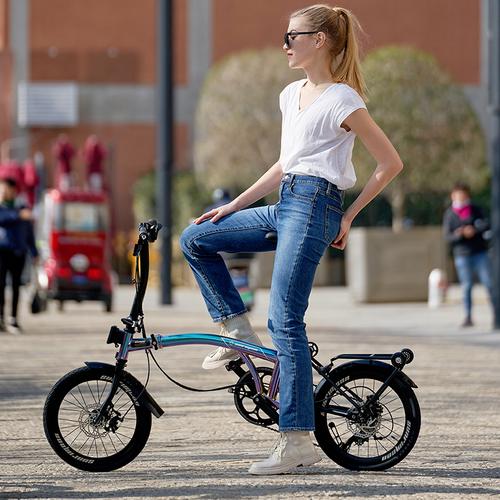 新款国产小布折叠车 便携户外旅行单车外9速脚踏车成人自行车批发